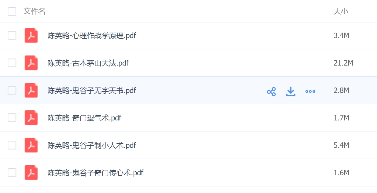 陈英略奇门望气术/古本茅山大法/奇门传心术/无字天书等6册电子版