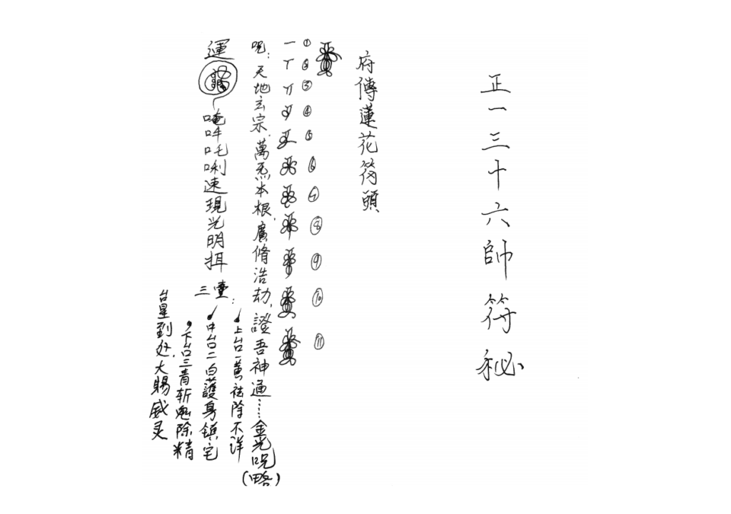 天师府传莲花符头《正一三十六帅符秘》48页电子版