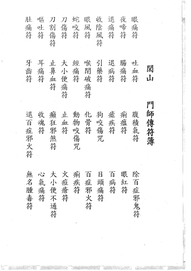 珍贵法本《闾山门师传符薄》60页电子版