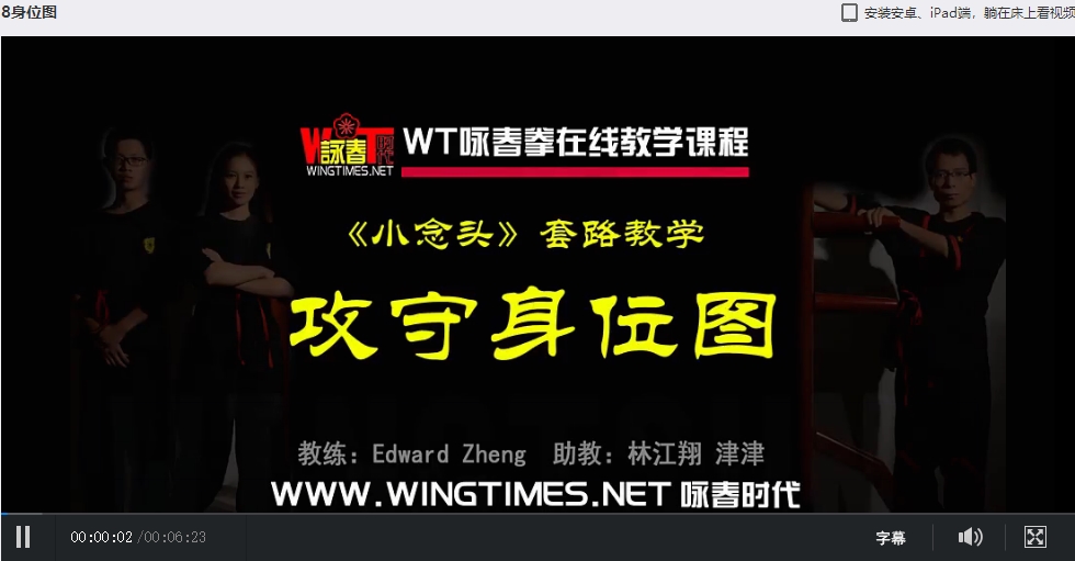 最详细的标准化咏春拳课程体系中文授课高清视频教程