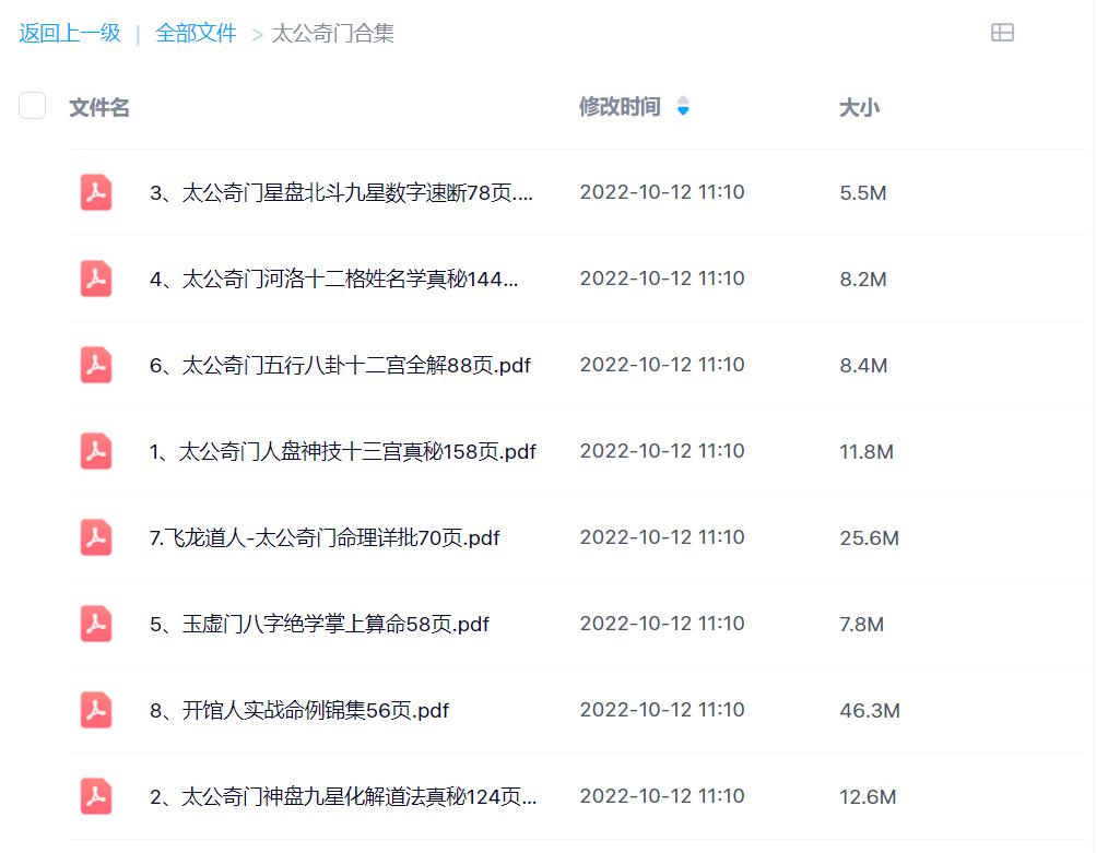 太公奇门资料合集8册电子版