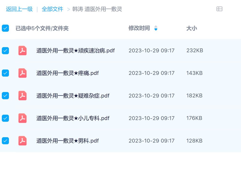 道医外用一敷灵奇效88方5个文档电子版